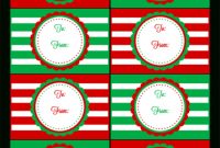 Red & Green Striped Christmas Gift Tag Label in Xmas Labels Templates Free