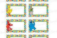 Sesame Street Buffet Tag Name Tag Instant Download Elmo in Sesame Street Label Templates
