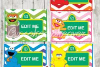 Sesame Street Editable Food Labels – Instant Download | Elmo pertaining to Sesame Street Label Templates