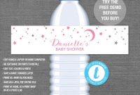 Stars Baby Shower Water Bottle Labels Template, Instant intended for Baby Shower Water Bottle Labels Template