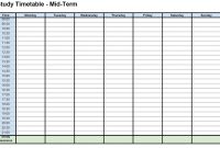 Study Timetables – St Colmcille's Cs within Blank Revision Timetable Template