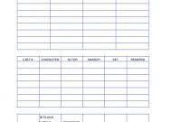 Stunning Call Sheet Template For Film Crew : V-M-D within Blank Call Sheet Template