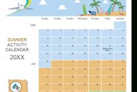 Summer Activity Calendar intended for Blank Activity Calendar Template