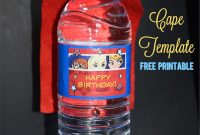 Superhero Water Bottle Cape Party Idea Free Printable in Superhero Water Bottle Labels Template