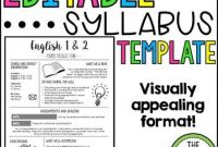 Syllabus Template | Syllabus Template, Syllabus Template in Blank Syllabus Template