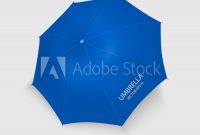 Vector 3D Realistic Renderblue Blank Umbrella Icon Closeup for Blank Umbrella Template