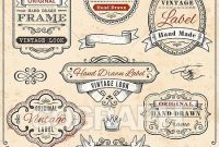 Vector Clipart – Hand Drawn Vintage Framed Label Templates for Antique Labels Template