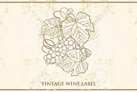 Vector Vintage Wine Bottle Label Template, With Classic Grapevine.. pertaining to Template For Wine Bottle Labels