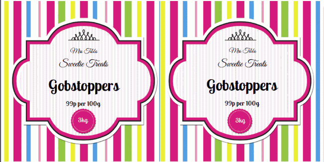 Vibrant &quot;candy Stripe&quot; Sweet Jar Label Ideas | Sweet Jars for Sweet Labels Template