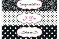 Water Bottle Labels Bridal Shower Black with regard to Black And White Label Templates
