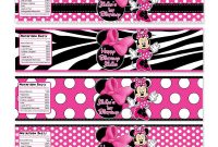 You Choose Minnie Mouse Water Bottle Labels – Pink And Black pertaining to Minnie Mouse Water Bottle Labels Template