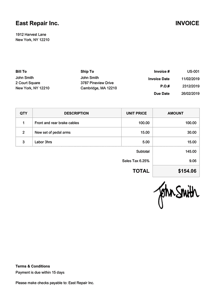 100 Free Invoice Templates | Print &amp; Email Invoices inside Image Of Invoice Template