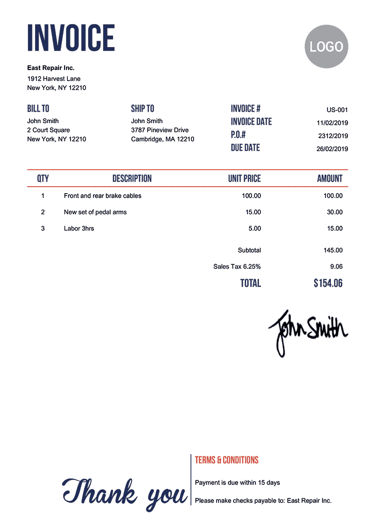 100 Free Invoice Templates | Print &amp; Email Invoices within Invoice Template Usa