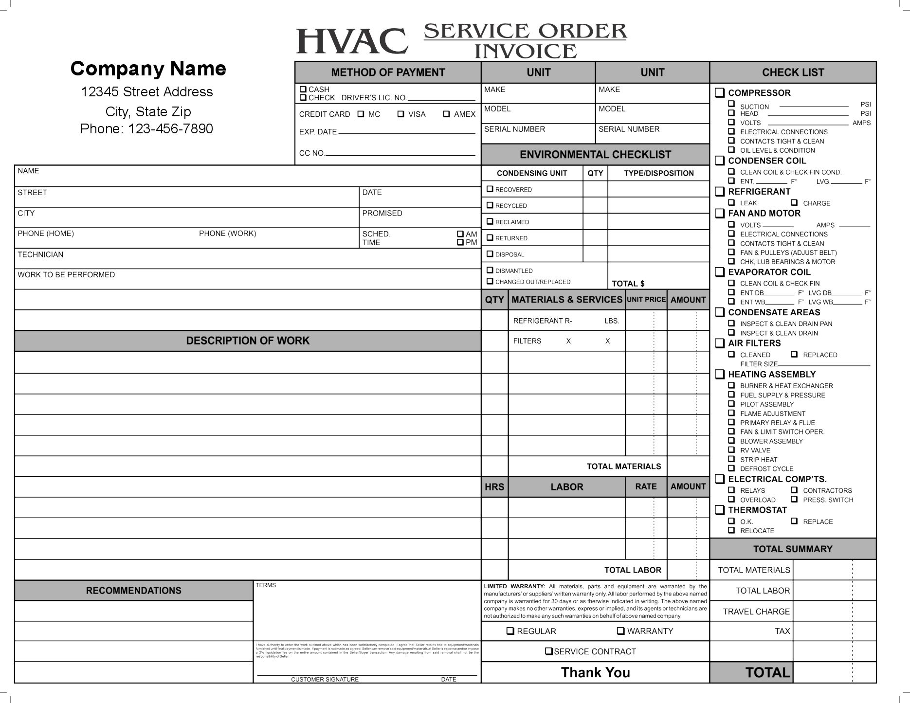 11 Hvac Invoice Template Free Top Invoice Templates Hvac pertaining to Hvac Service Order Invoice Template