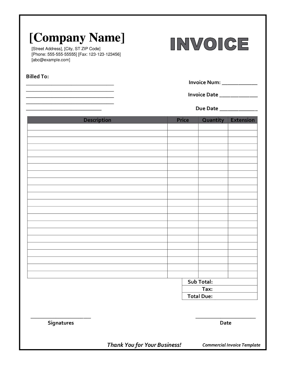Billing Invoice Template Pdf Für Free Printable Invoice inside Free Bill Invoice Template Printable