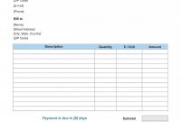 Blank Invoice Template Excel ~ Addictionary in South African Invoice Template