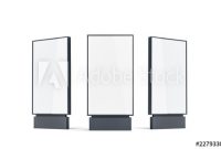 Blank White Pylon Mock Up Set, Isolated, 3D Rendering. Empty with Street Banner Template