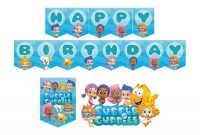Bubble Guppies Personalized Printable Birthday Flag Banner within Bubble Guppies Birthday Banner Template