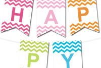 Chevron Printable Pennant Banner (In 12 Colors) – Chicfetti throughout Free Printable Pennant Banner Template