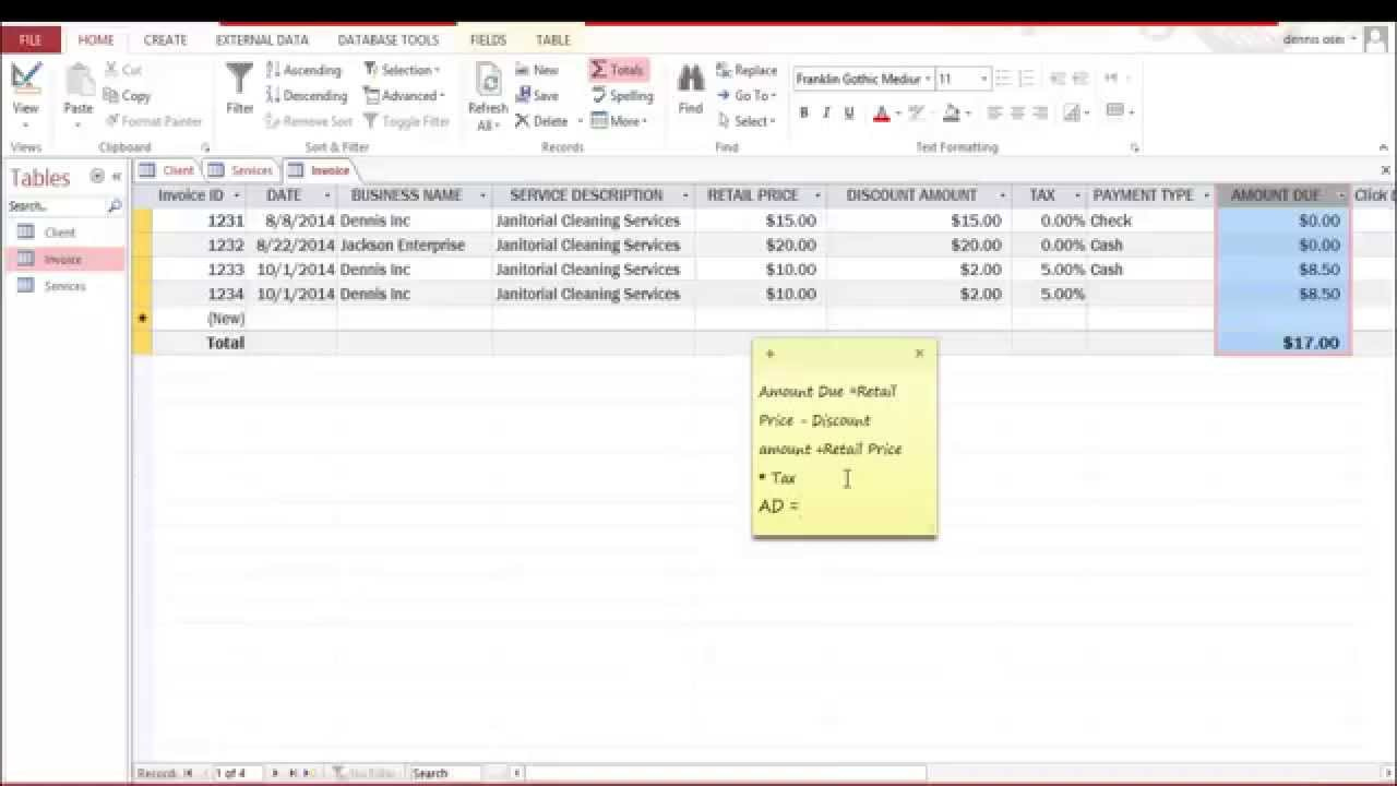 Create Invoice Database Using Ms Access 2013 Part 1 with regard to Microsoft Access Invoice Database Template