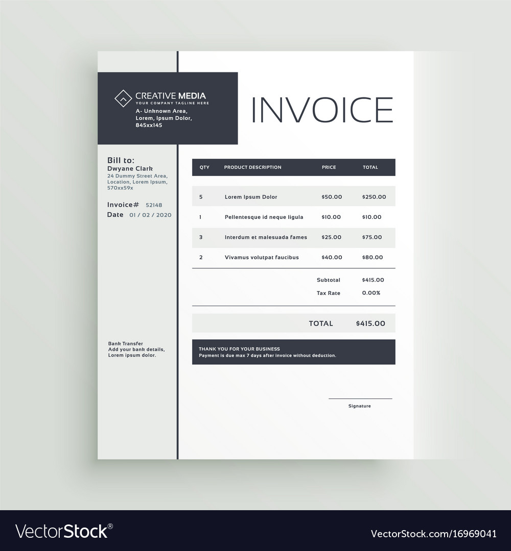 Creative Invoice Template Design inside Cool Invoice Template Free