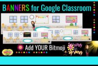 Digital And Editable – Google Classroom Virtual Banner Bitmoji Scene –  Spring regarding Classroom Banner Template