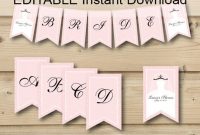 Editable Instant Download Printable Banner, Wedding Shower inside Bridal Shower Banner Template