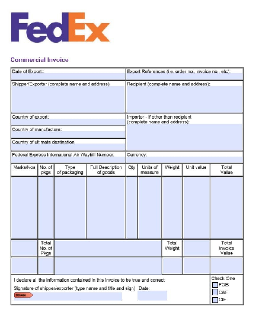 Fedex Air Waybill Herunterladen Oder Awb Editor Air Waybill for Proforma Invoice Template Fedex