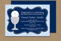 First Communion Invitation Template, 1St Communion Invitation, Editable  Holy Communion Invitation Printable Navy Blue, Instant Download Fc1 intended for First Holy Communion Banner Templates