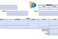 Free General Labor Invoice Template | Pdf | Word | Excel for Parts And Labor Invoice Template Free
