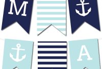 Free Nautical Printable Wedding Pennant Banner From intended for Nautical Banner Template