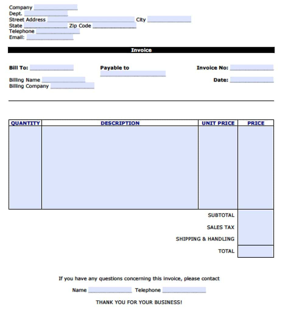 Free Personal Invoice Template | Pdf | Word | Excel with Individual Invoice Template