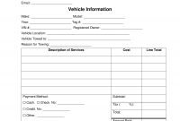 Free Vehicle Towing Receipt Template – Word | Pdf | Eforms regarding Towing Service Invoice Template
