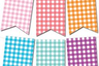 Gingham Printable Pennant Banner (In 12 Colors) – Chicfetti throughout Free Printable Pennant Banner Template