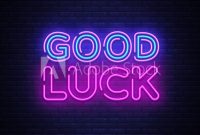 Good Luck Neon Sign Vector. Good Luck Design Template Neon pertaining to Good Luck Banner Template