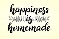 Hand Drawn Happiness Homemade Typography Lettering Stock within Homemade Banner Template