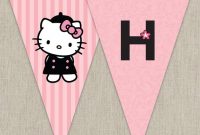 Hello Kitty With French Poodle Paris Printable Birthday Banner – Pink And  Black with Hello Kitty Banner Template