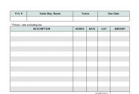 Hourly Service Billing Sample within Car Service Invoice Template Free Download