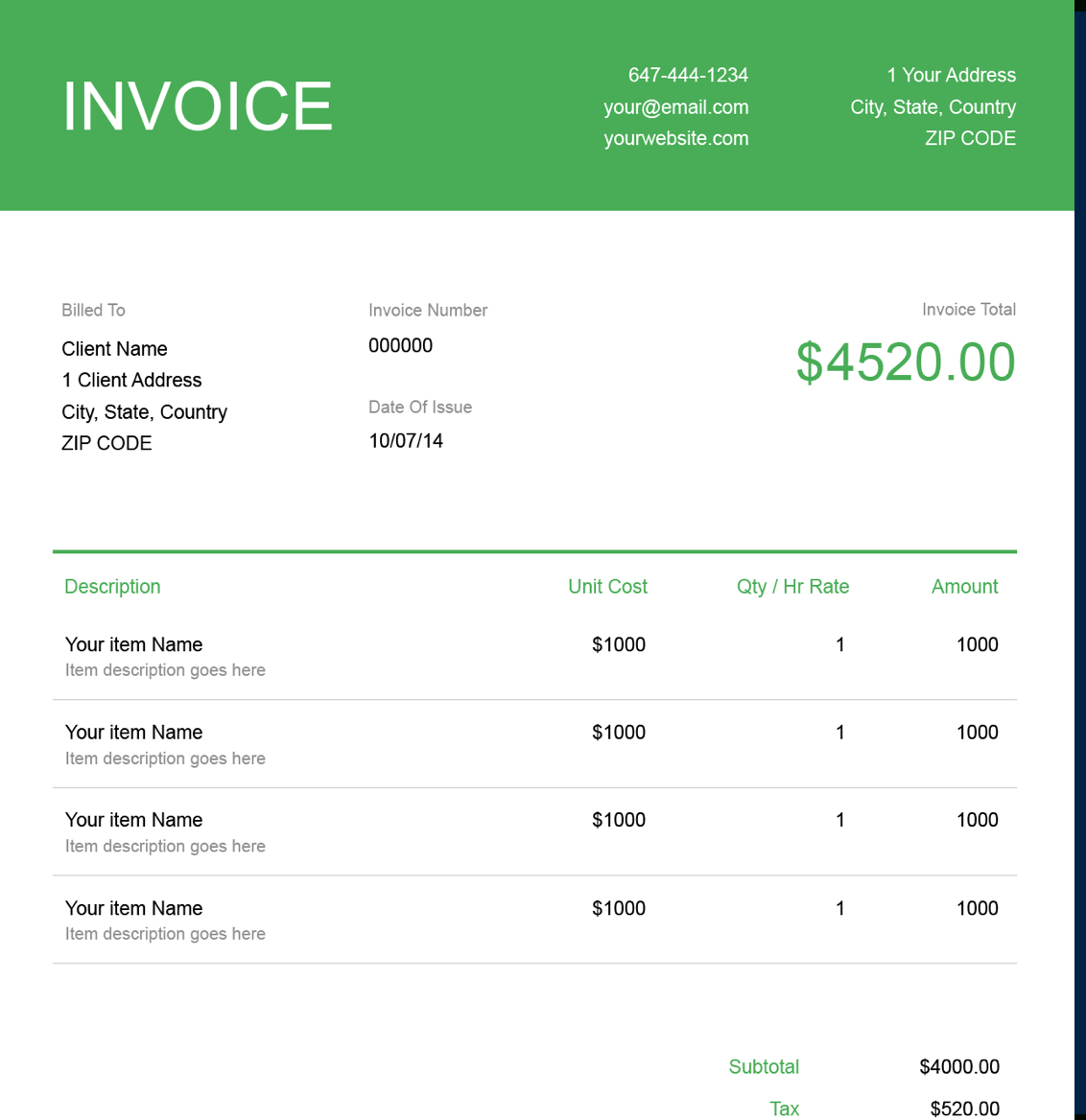 It Consulting Invoice Template | Free Download | Send In Minutes within Software Consulting Invoice Template