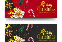 Merry Christmas Golden Text And Confetti Xmas Banner intended for Merry Christmas Banner Template