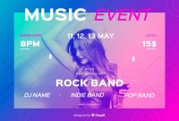 Music Event Banner Template With Photo | Free Vector inside Event Banner Template
