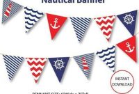 Nautical Banner Printable Banner Nautical Diy pertaining to Nautical Banner Template