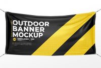 Outdoor Vinyl Banner Mock-Up | Banner Template Design with Vinyl Banner Design Templates