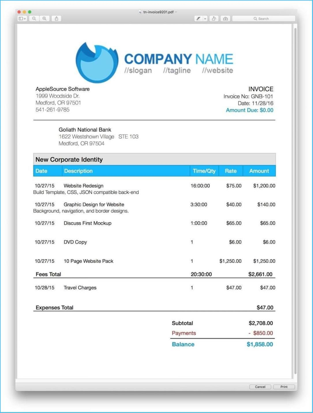 Pages Invoice Template In Invoice Template For Pages - 10+ throughout Invoice Template For Pages