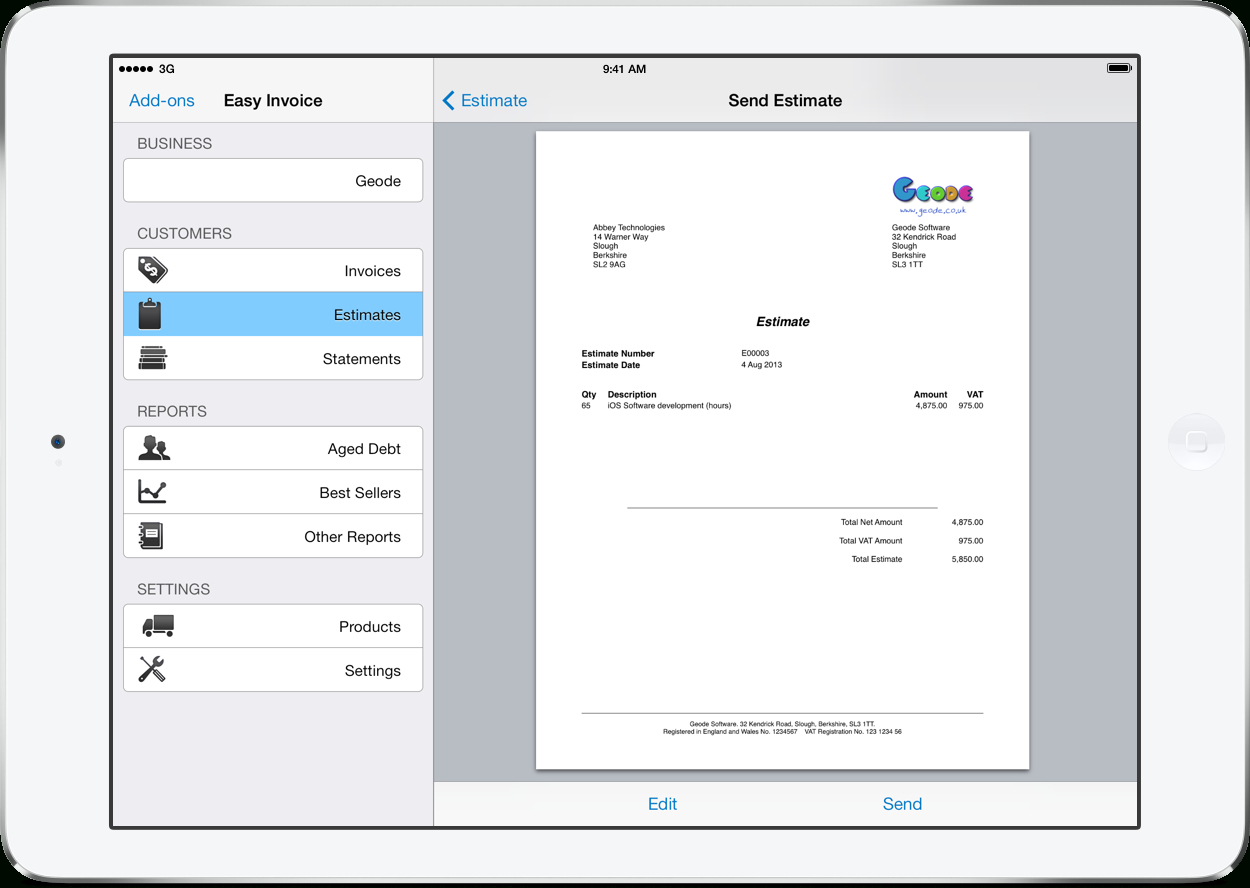Pdf Invoicing For Ipad, Iphone And Mac | Easyinvoice regarding Invoice Template For Iphone