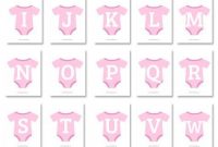 Pink Baby Onesie Shaped Banner Letters Download | Baby for Diy Baby Shower Banner Template