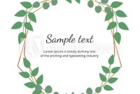 Polygonal Geometric Golden Frame With Leaves Eucalyptus throughout Save The Date Banner Template