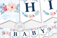 Printable Floral Banner Template, Couples Baby Shower regarding Bridal Shower Banner Template