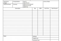 Pro Forma Excel Spreadsheet Proforma Invoice Template Free in Template Of Proforma Invoice