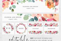 Rainbow Etsy Shop Kit, Etsy Banner, Etsy Shop Banner, Shop within Free Etsy Banner Template